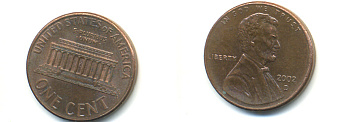 США 1 ЦЕНТ 2002 D ЛИНКОЛЬН KM 201b цинк плакированный медью 179-545