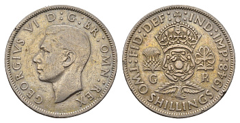 Великобритания 1 шиллинг 1948 Георг VI (1936-1952), Шотландский герб KM 864, Spink 4104 медно-никель 3336-953