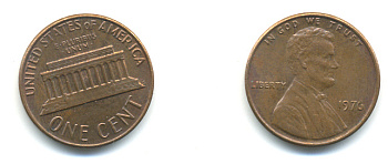 США 1 ЦЕНТ 1976 ЛИНКОЛЬН KM 201 медь цинк 179-335