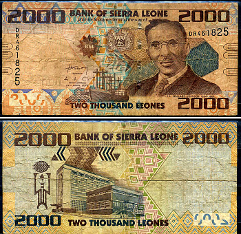 Сьера-Леоне 2000 леоне 2010 Pick 31 a бумага 8564-48-3-1