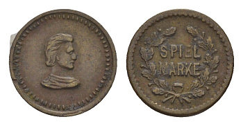 Германия игровой жетон ND диаметр 13,25 мм, вес 0,8 гр бронза 4651-1236