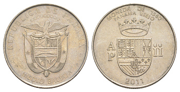 Панама 1/2 бальбоа (50 сентесимо) 2011 Панама-Вьехо - Валюта 1580 года KM 142 медь плакированная медно-никелем 4381-331