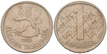 Финляндия 1 марка 1985 N KM 49a медно-никель 4577-944