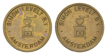 Нидерланды кофейный жетон Simon Levelt жиаметр 20 мм, вес 3,5 гр 4669-445