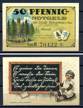 Леэстен (Тюрингия) 50 пфеннигов 1920 бумага aUNC 7556-20-1-1
