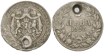Болгария 2 лева 1925 Борис III (1918-1943) KM 38 медно-никель 94-337