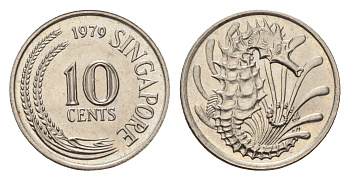 Сингапур 10 центов 1979 KM 3 медно-никель UNC 4625-1068