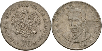 Польша 20 злотых 1976 Марсель Новотко Y 69 медно-никель 4157-116