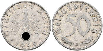 Германия 50 рейхспфеннигов 1940 В KM 96 J.372 алюминий 4589-133