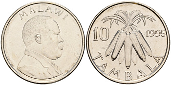 Малави 10 тамбал 1995 KM 27 сталь плакированная никелем UNC 4604-916