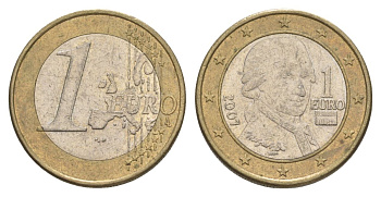 Австрия 1 евро 2007 KM 3088 биметалл 4631-553