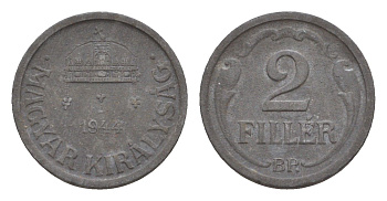 Венгрия 2 филлера 1944 BP KM 519 цинк 4658-351