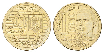 Румыния 50 бань (бани) 2010 100 лет первому полету Аурела Влайка KM 259 никель латунь UNC 4662-253