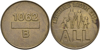 Англия жетон для игрового автомата ND ALL, ASSOCIATED LEISURE GROUP, диаметр 25 мм. латунь 4185-925
