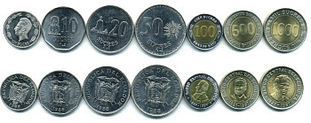 ЭКВАДОР НАБОР ИЗ 7 МОНЕТ 1988-1997 3 МОНЕТЫ БИМЕТАЛЛ UNC N2-66