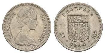 Родезия 1 шиллинг (10 центов) 1964 KM 2 медно-никель 4179-715