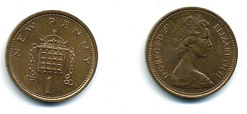 Великобритания 1 пенни 1974 Елизавета II (1952-2022) КМ 915, Spink B1 бронза 4110-754