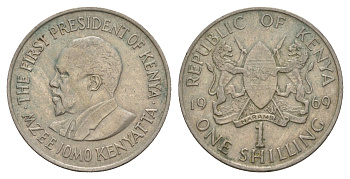 Кения 1 шиллинг 1969 Джомо Кениата KM 14 медно-никель 4650-752
