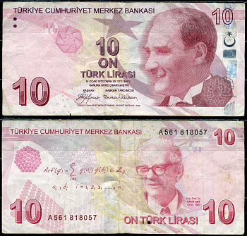 Турция 10 лир 2009 Pick 223 a бумага 7204-33-2-1