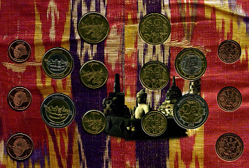 Нидерландская Индия ЕВРОНАБОР ИЗ 8 МОНЕТ 2005 PROBA, ПРОБНИКИ UNC 3-5-7