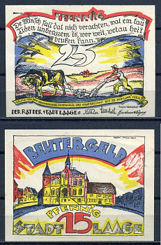 Лаге (Мекленбург-Шверин, Германия) 25 пфеннигов 1922 бумага 7556-40-4-1