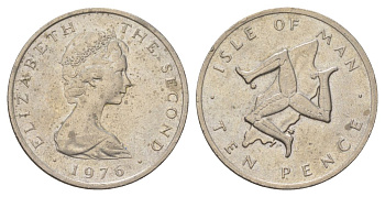 Остров Мэн 10 пенсов 1976 KM 36 медно-никель 4622-513