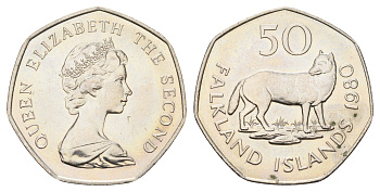 Фолклендские острова (Фолкленды) 50 пенсов 1980 KM 14.1 медно-никель UNC 4672-125
