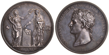 Франция медаль 1805 на коронацию Наполеона королем Италии 42,00 мм, 43,75 гр. Slg. Julius 1382 серебро UNC 00-00