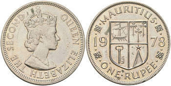 Маврикий 1 рупия 1978 KM 35 медно-никель aUNC 4367-713