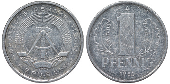 ГДР 10 ПФЕННИГОВ 1967 A алюминий 62-1242