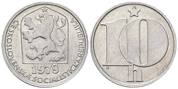 Чехословакия 10 геллеров 1978 KM 80 алюминий aUNC 4115-665