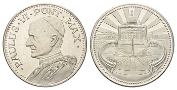 Ватикан медаль в честь избрание папой римским Павлом VI ND (1963) Павел VI, Площадь Святого Петра, диаметр 35 мм, вес 16 гр бронза плакированная серебро 4667-1214