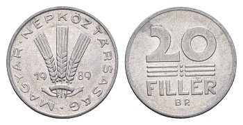 Венгрия 20 филлеров 1989 BP KM 573 алюминий 4658-649