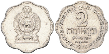 Шри-Ланка 2 цента 1978 KM 138 алюминий 177-1253