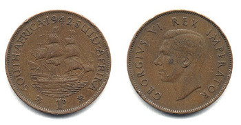 ЮЖНАЯ АФРИКА 1 ПЕННИ 1942 25-645