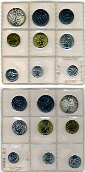 Сан-Марино годовой набор из 9 монет 1978 1, 2, 5, 10, 20, 50, 100, 200 и 500 лир KM 76-84, в оригинальной пластиковой запайке MS12 UNC 7-6-1-17