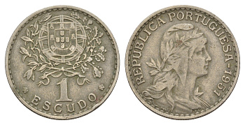 Португалия 1 эскудо 1951 KM 578 никель латунь 4654-254