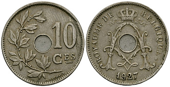 Бельгия 10 сантимов 1927 Belgique KM 85 медно-никель 4172-1014