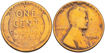 США 1 ЦЕНТ 1941 ЛИНКОЛЬН KM 132 бронза 218-413