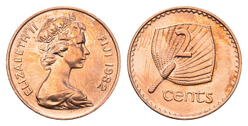 Фиджи 2 цента 1982 KM 28 бронза UNC 4687-1143