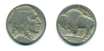 США 5 ЦЕНТОВ ND ИНДЕЕЦ, БИЗОН KM 134 медно-никель 46-2055