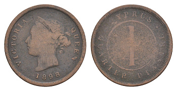 Кипр 1/4 пиастра 1898 Виктория (1837-1901) KM 1.1 бронза 4127-1041