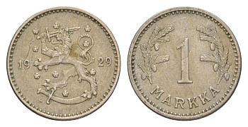 Финляндия 1 марка 1929 KM 30 медно-никель 4647-411