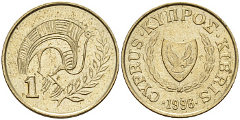 Кипр 1 цент 1996 KM 53.3 никель латунь 4174-1213