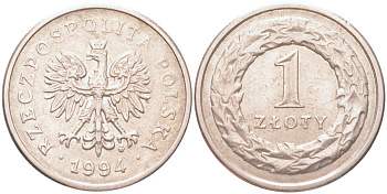 Польша 1 злотый 1994 Y 282 медно-никель 4122-652