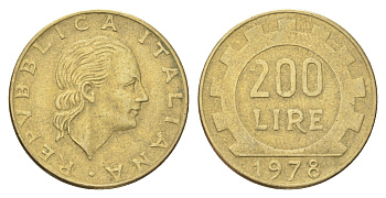 Италия 200 лир 1978 R, шестерня KM 105 алюминиевая бронза 4704-827