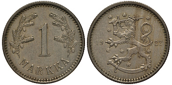 ФИНЛЯНДИЯ 1 МАРКА 1922 KM 27 медно-никель 28-142