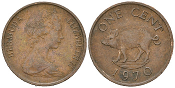 Бермудские острова (Бермуды) 1 цент 1970 KM 15 бронза 4618-1141