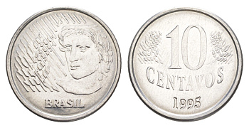 Бразилия 10 сентаво 1995 KM 633 нержавеющая сталь UNC 4644-442