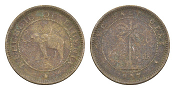 Либерия 1/2 цента 1937 KM 10 латунь 4614-932